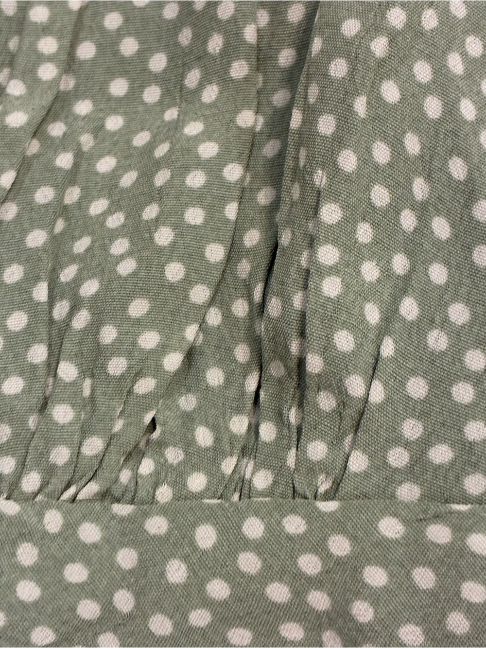 Coldwater Creek Sage Green Polka Dot Fit & Flare Midi Dress | Size 10 EUC - Picture 5 of 10